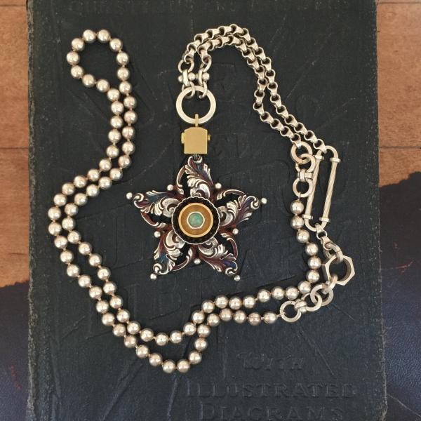 Filigree Star Necklace with Opal picture