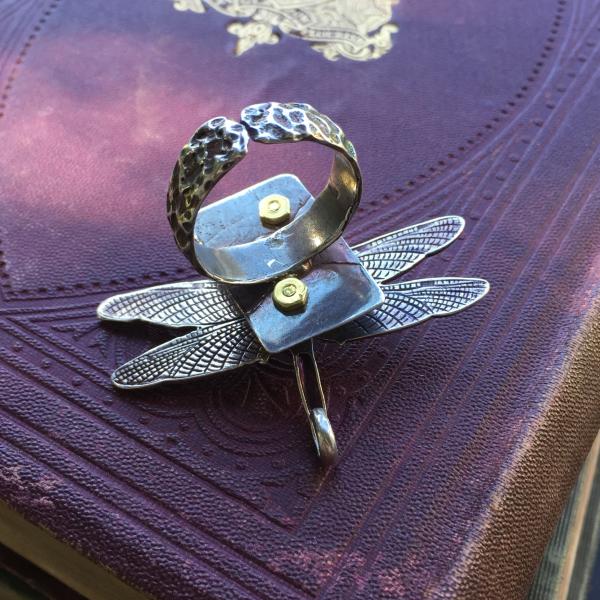 Dragonfly Garnet Ring - Adjustable Size 6 - 10 picture