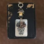 Frida Skull Cluster Necklace with Honeybee