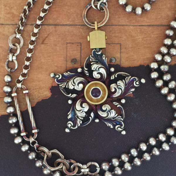 Filigree Star Necklace with Amethyst