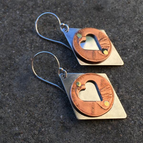 Penny Heart Riveted Earrings picture