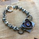 Hammered Heart Bracelet with Labradorite