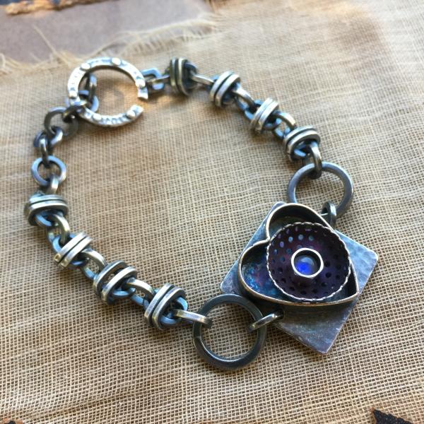 Hammered Heart Bracelet with Labradorite picture