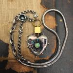 Keyhole Heart Flower Opal Necklace