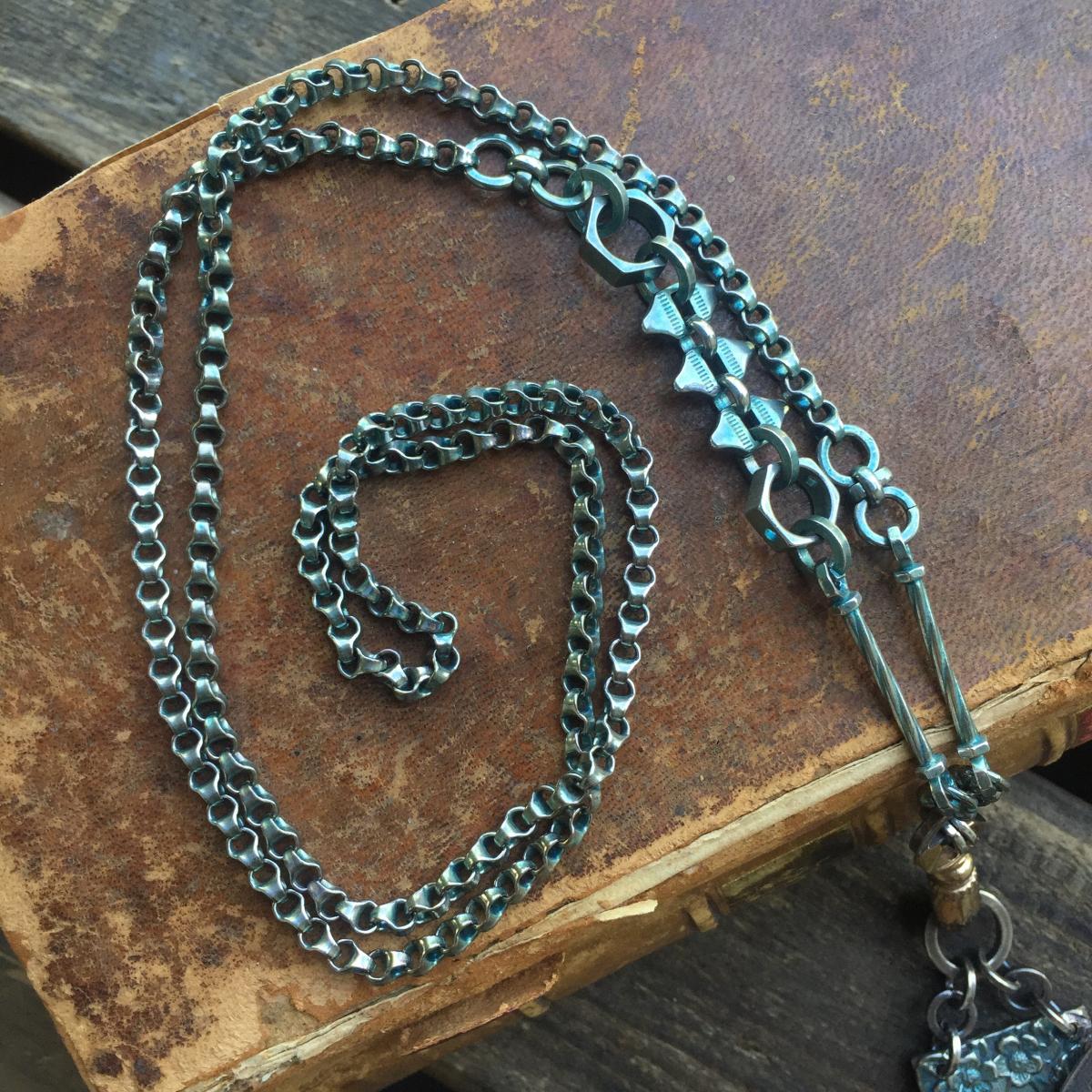 Dragonfly Floral Plate Necklace picture