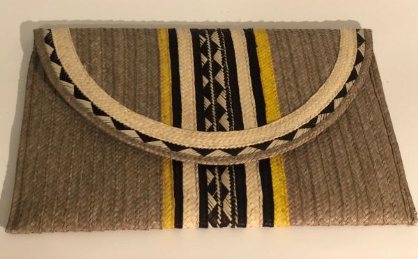 Yellow stripe Caña Flecha Envelope Clutch picture