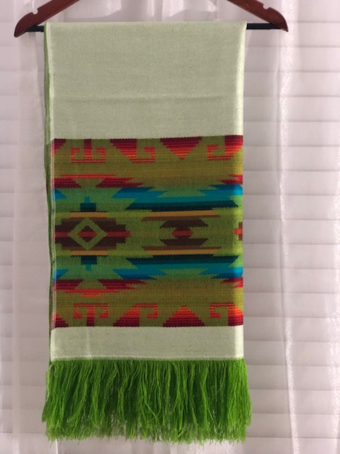 Lime Green and Beige Reversible Color Shawl picture