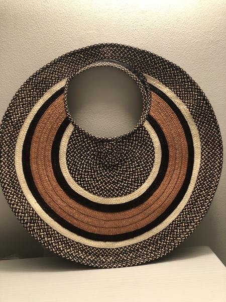 Dark Brown/ Peach color Round Caña Flecha handbag