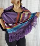 Purple and Black Reversible Color Shawl