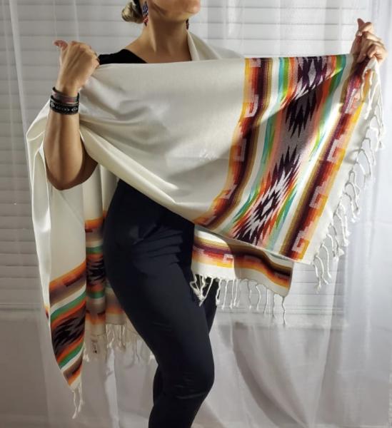 White Tribal Poncho picture