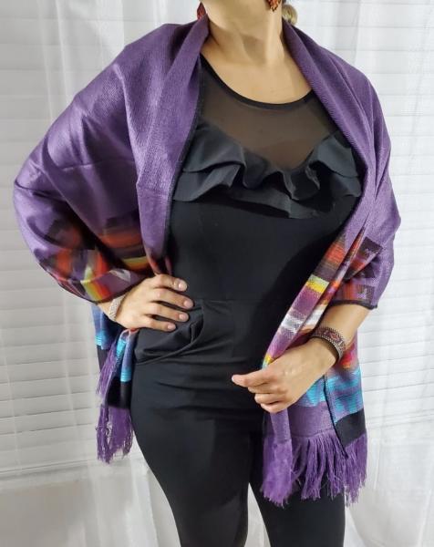 Purple and Black Reversible Color Shawl picture