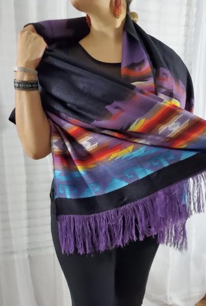 Purple and Black Reversible Color Shawl picture