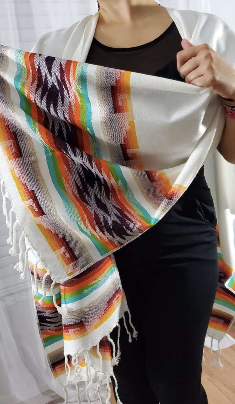 White Tribal Poncho picture