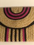 Magenta/ Wheat Caña Flecha Envelope Clutch