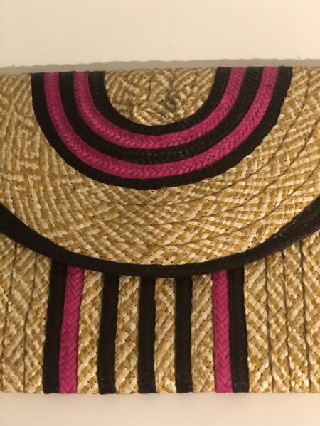 Magenta/ Wheat Caña Flecha Envelope Clutch picture