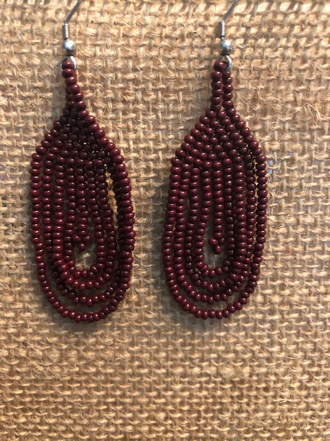 Burgundy Dangle Earrings picture