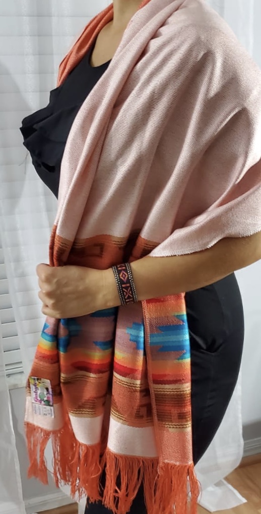 Peach color Reversible Color Shawl picture