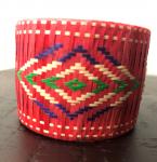 Wide Pink Caña Flecha Bracelet