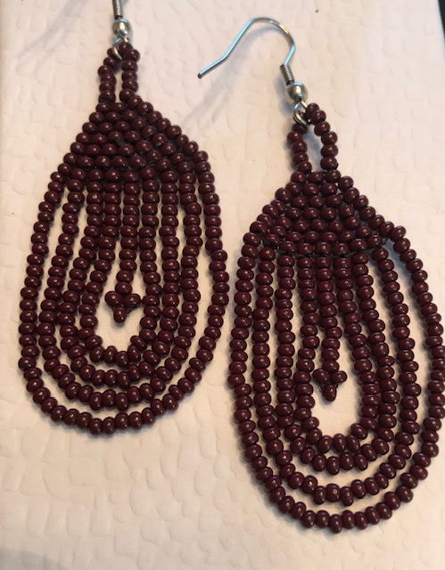 Burgundy Dangle Earrings