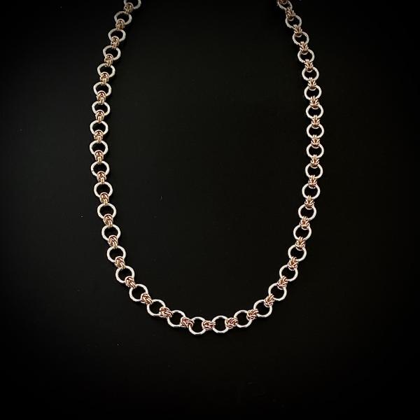 Changeable one to three strand chain maille necklace picture