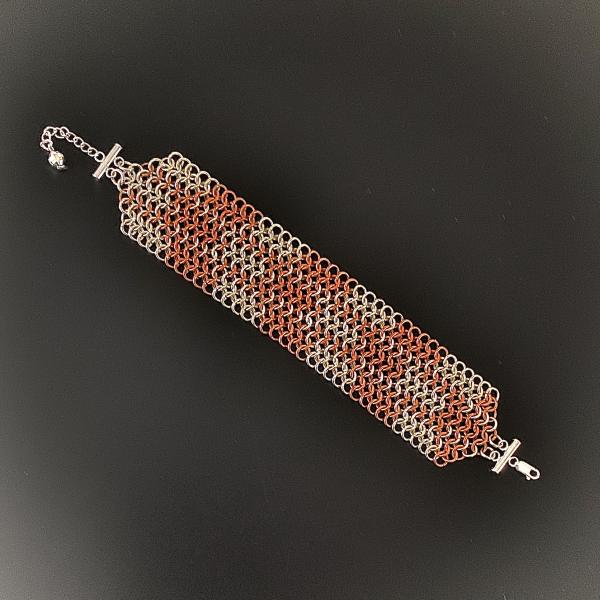 Silver and Copper Chain Maille Bracelet