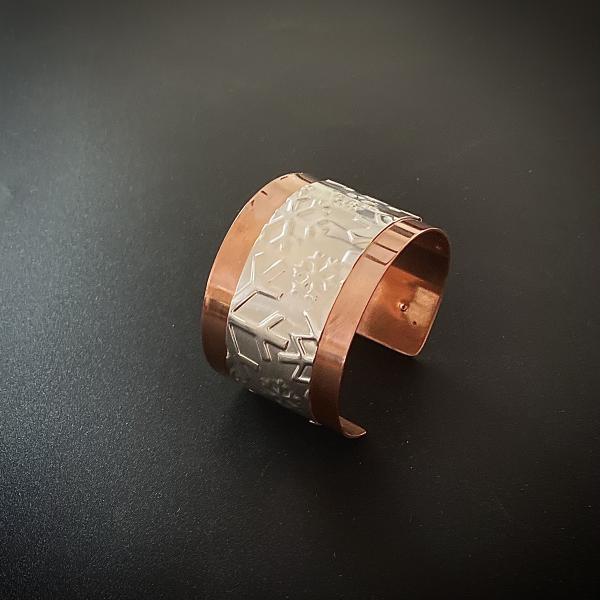 Copper and Silver Snowflake Cuff