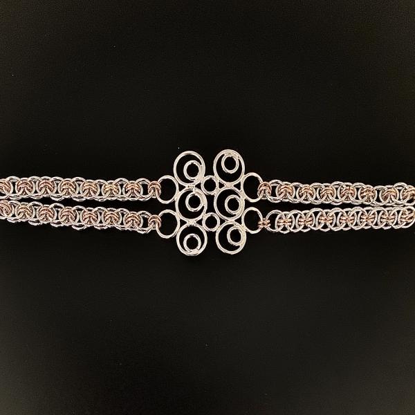 Chain Maille and Silver Medallion Bracelet