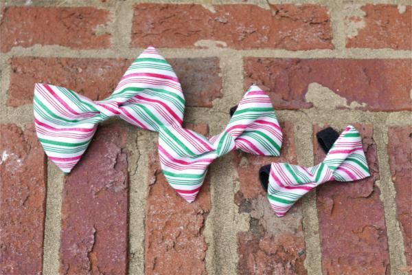 Candy Cane Stripe Dog Bow Tie