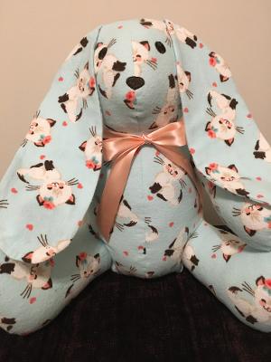 Aqua Kitten Print Bunny