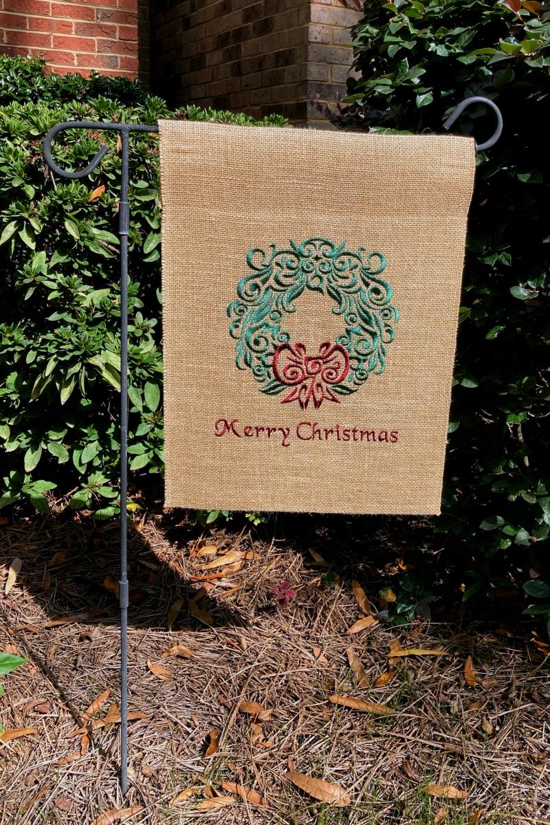 Christmas Wreath Yard Flag picture
