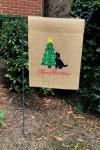 Dog with Christmas Tree Yard Flag