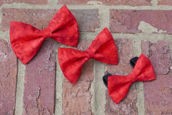 Red Marble Dog Bow Tie