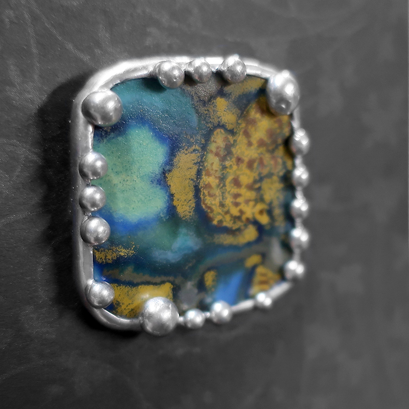 Vintage Dutch Pottery Shard Pin/Pendant picture