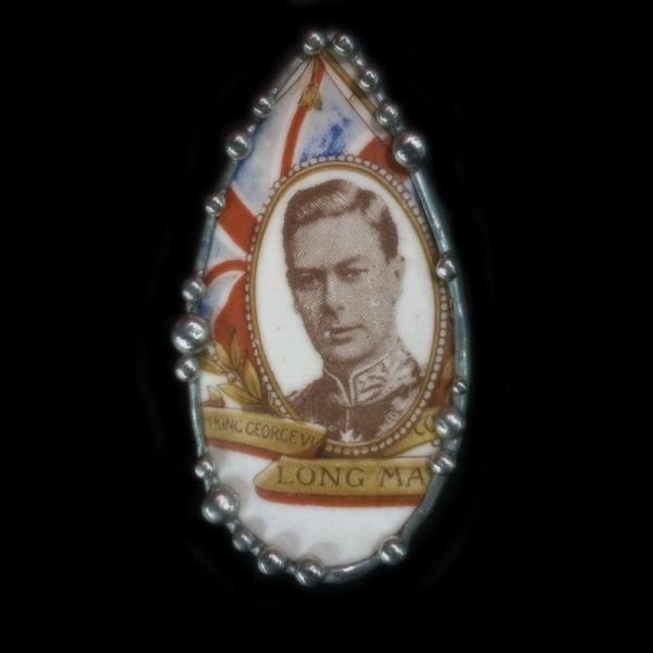 1937 English Coronation Cup Shard Pin/Pendant picture