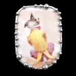 Vintage Children's Plate Shard Pin/Pendant