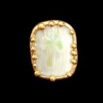 Vintage Irish Belleek Shard Pin/Pendant - 24K Gold