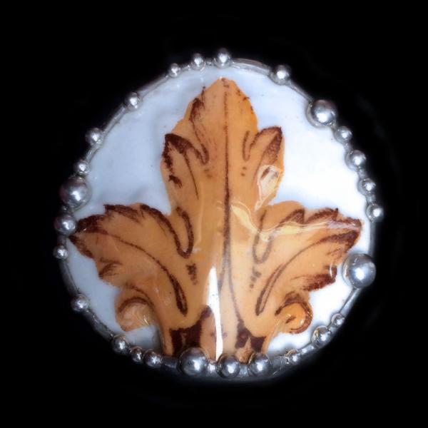 1800s Polychromed Pitcher Shard Pin/Pendant picture