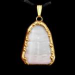 Vintage Irish Belleek Shard Pendant - 24K Gold