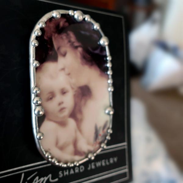 Mother and Child Plate Shard Pin/Pendant picture