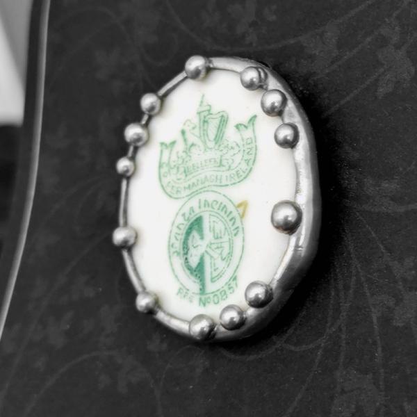 Vintage Irish Belleek Mark Shard Pin/Pendant picture