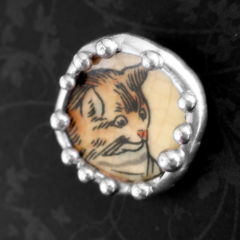 Vintage Children's Plate Shard Pin/Pendant picture