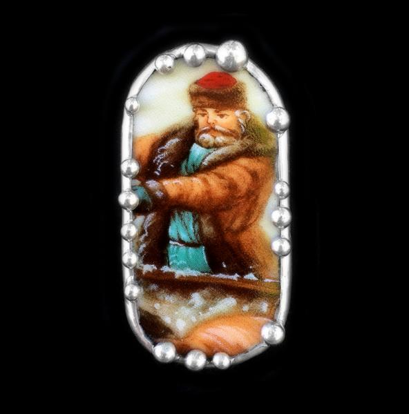 Russian Fairy Tales Plate Shard Pin/Pendant