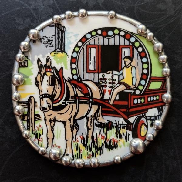 Vintage Irish Carrigaline Pottery Shard Pin/Pendant picture
