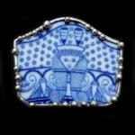 Antique Blue Transferware Plate Shard