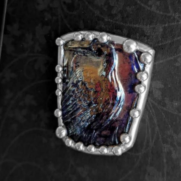 Vintage Carnival Glass Shard Pin/Pendant picture