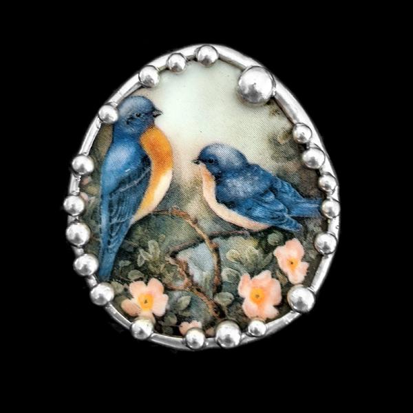 Haviland Limoges Plate Shard Pin/Pendant picture