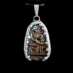 Vintage Carnival Glass Shard Pendant