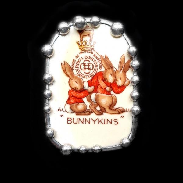 Vintage Bunnykins Dish Shard Pin/Pendant