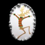 Dancing Reindeer Bowl Shard Pin/Pendant