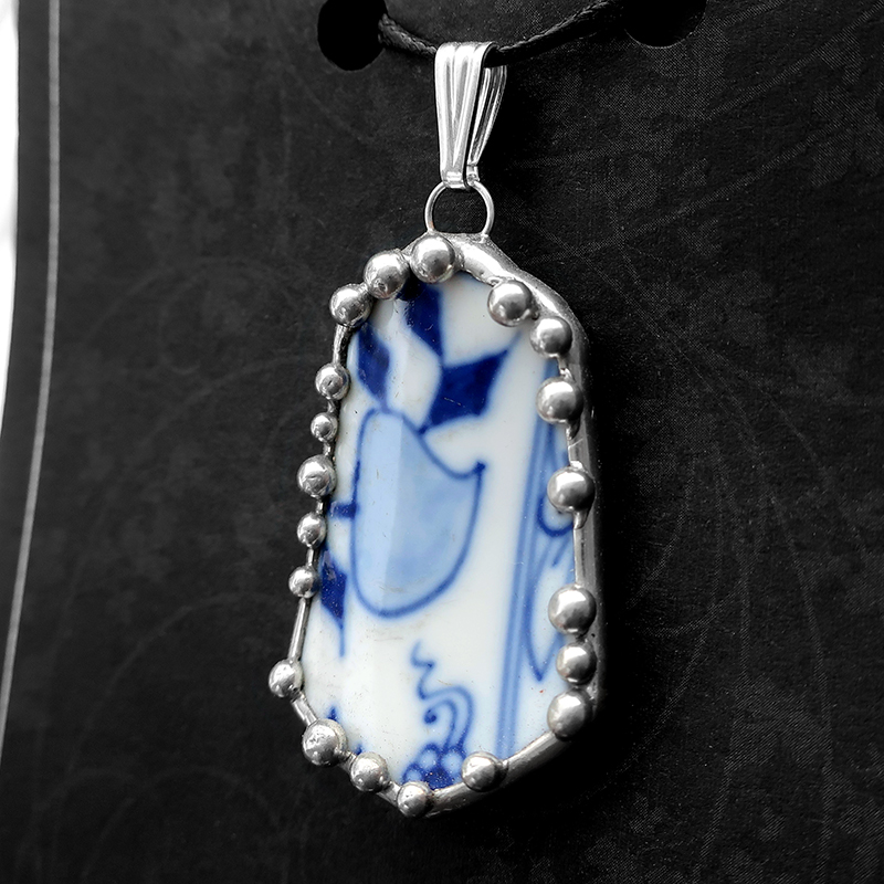 Vintage Meissen China Shard Pendant picture